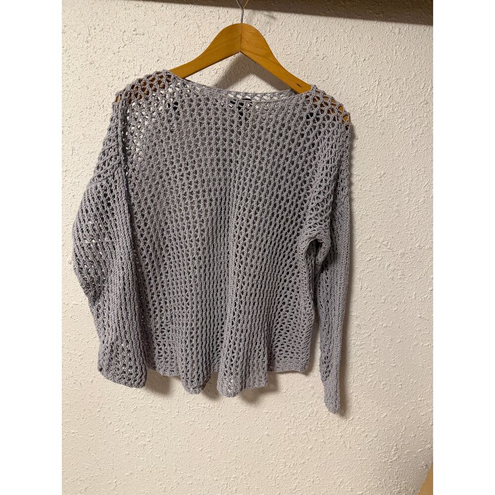 Eileen Fisher Peruvian Organic Cotton Cord Bateau Neck Top Color Nimbus XL